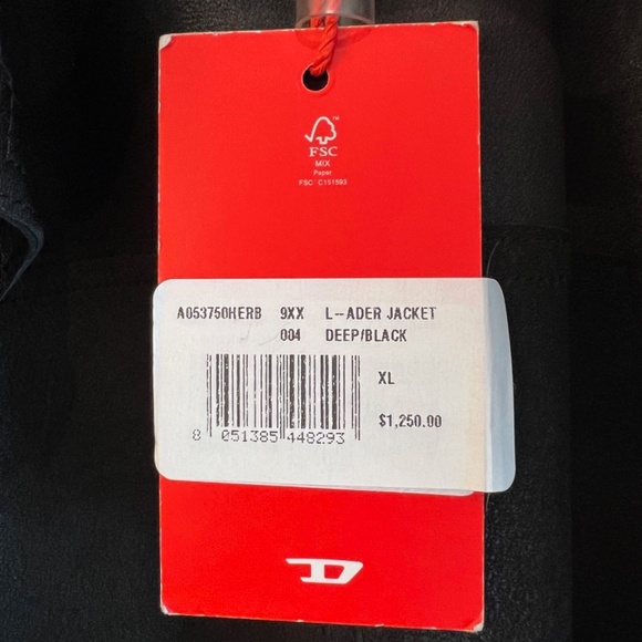 DIESEL Smooth Lambskin L-Ader Black Leather Jacket, Size XL - Picture 5 of 16